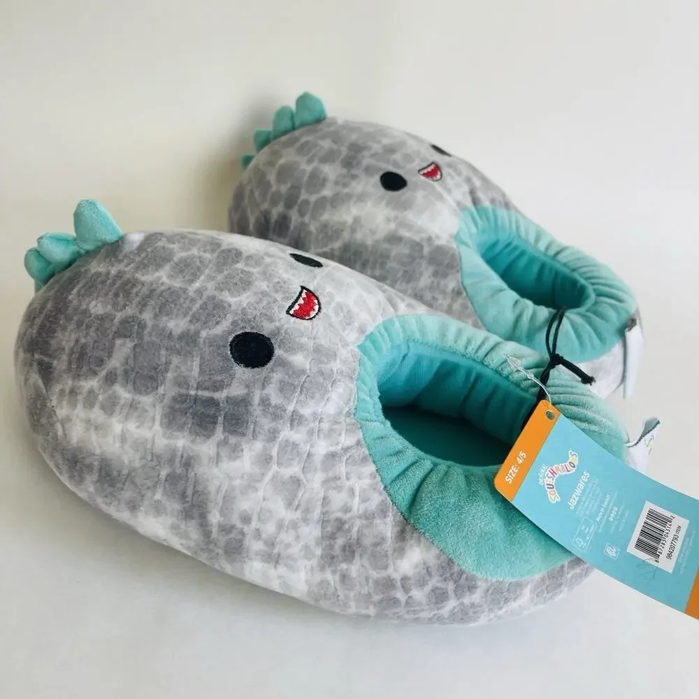 Squishmallows Plush Full Body Step In Slipper Cute Green Dino‎ Dinosaur Size 4-5